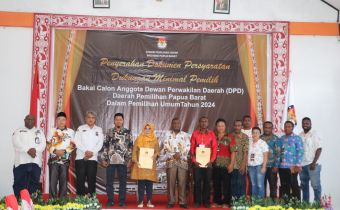 Bawaslu Papua Barat Awasi Secara Langsung Penyerahan Dokumen Syarat Dukungan Minimal Bakal Calon Anggota DPD Papua Barat dan Papua Barat Daya