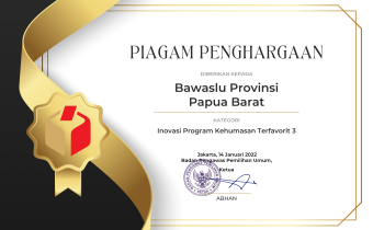 Bawaslu Provinsi Papua Barat meraih penghargaan kategori Inovasi Program Kehumasan Terfavorit 3